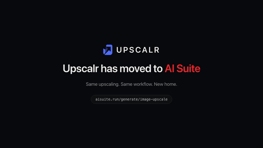 In AI Suite: open Image Upscale from the sidebar, drop a picture into the box at the bottom, choose 4k, press Upscale, and the larger version appears in the results area.